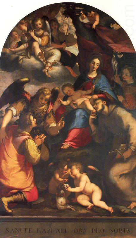 Madonna and Child with Saints and the Archangel Raphael, Paggi, Giovanni Battista